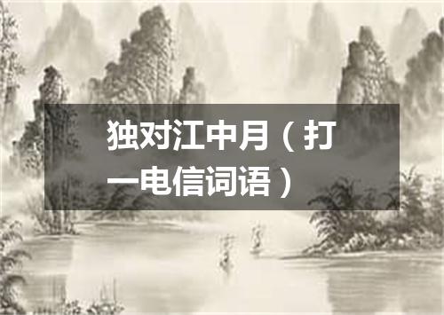 独对江中月（打一电信词语）