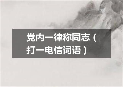 党内一律称同志（打一电信词语）