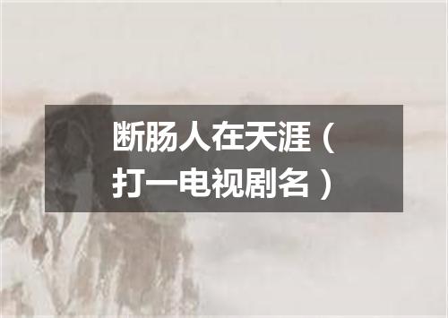 断肠人在天涯（打一电视剧名）