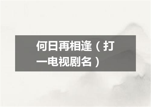何日再相逢（打一电视剧名）