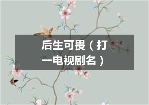 后生可畏（打一电视剧名）