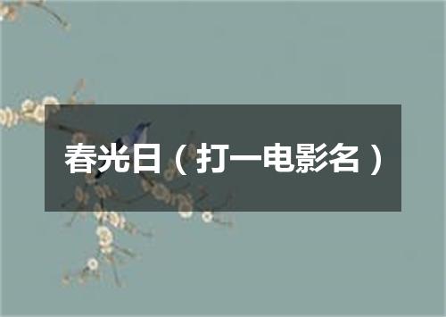 春光日（打一电影名）