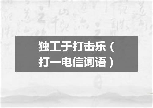 独工于打击乐（打一电信词语）
