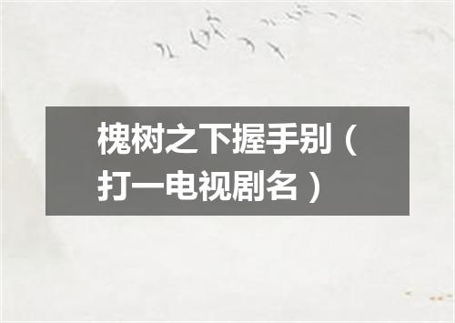 槐树之下握手别（打一电视剧名）