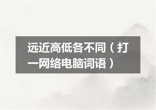 远近高低各不同（打一网络电脑词语）
