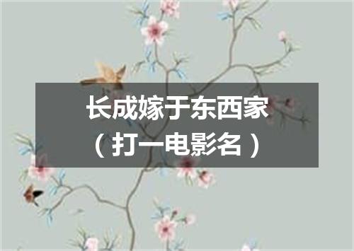 长成嫁于东西家（打一电影名）