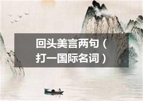 回头美言两句（打一国际名词）