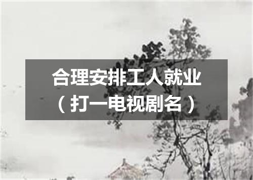 合理安排工人就业（打一电视剧名）