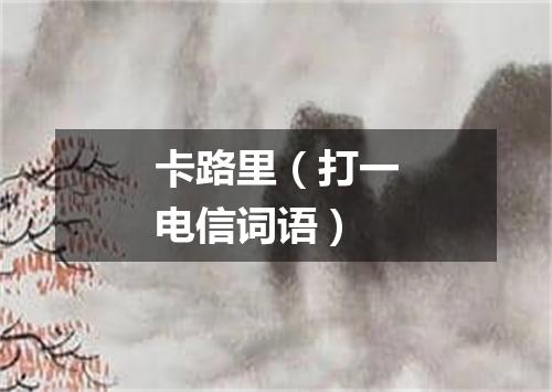 卡路里（打一电信词语）