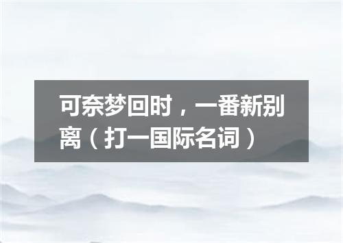 可奈梦回时，一番新别离（打一国际名词）