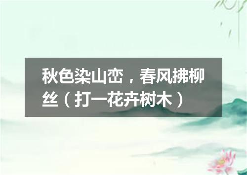 秋色染山峦，春风拂柳丝（打一花卉树木）