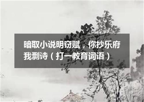 暗取小说明窃赋，你抄乐府我剽诗（打一教育词语）
