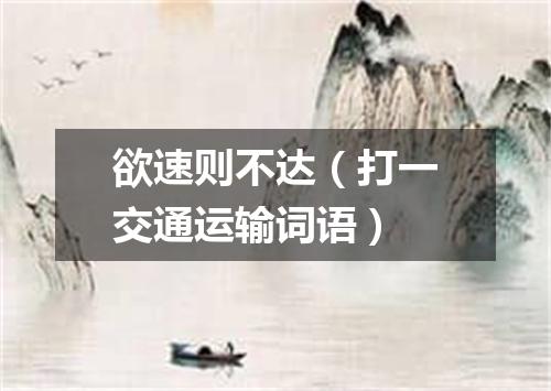 欲速则不达（打一交通运输词语）