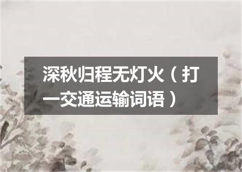 深秋归程无灯火（打一交通运输词语）