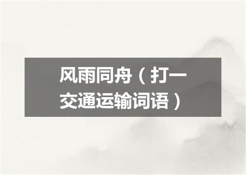 风雨同舟（打一交通运输词语）