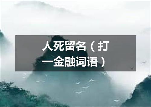 人死留名（打一金融词语）