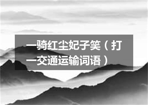 一骑红尘妃子笑（打一交通运输词语）