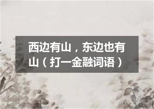 西边有山，东边也有山（打一金融词语）