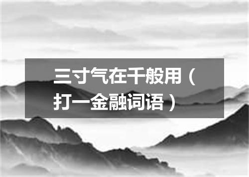 三寸气在千般用（打一金融词语）