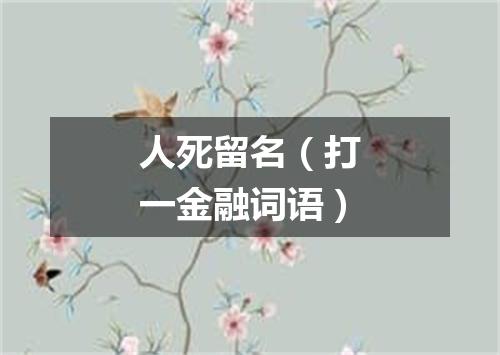 人死留名（打一金融词语）
