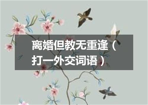 离婚但教无重逢（打一外交词语）