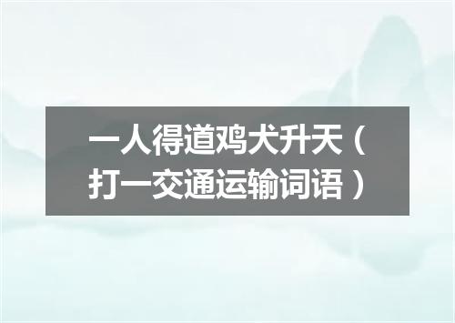 一人得道鸡犬升天（打一交通运输词语）