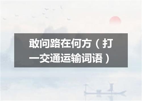 敢问路在何方（打一交通运输词语）
