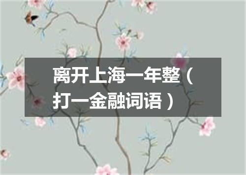 离开上海一年整（打一金融词语）