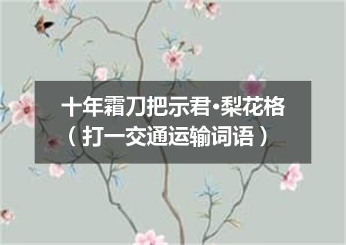 十年霜刀把示君·梨花格（打一交通运输词语）