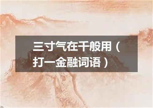 三寸气在千般用（打一金融词语）