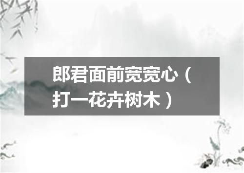 郎君面前宽宽心（打一花卉树木）