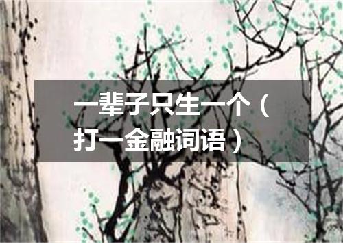 一辈子只生一个（打一金融词语）