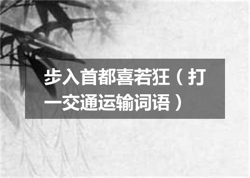 步入首都喜若狂（打一交通运输词语）