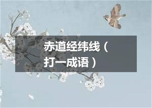 赤道经纬线（打一成语）
