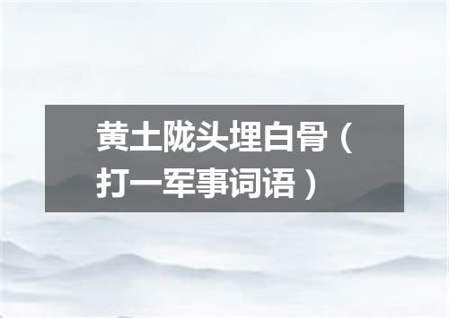黄土陇头埋白骨（打一军事词语）