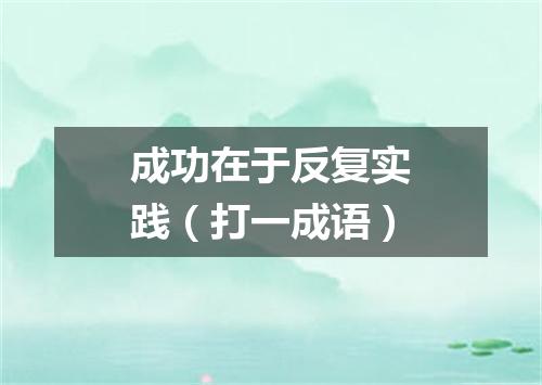 成功在于反复实践（打一成语）