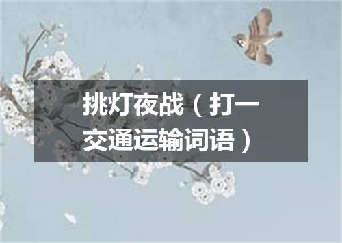 挑灯夜战（打一交通运输词语）