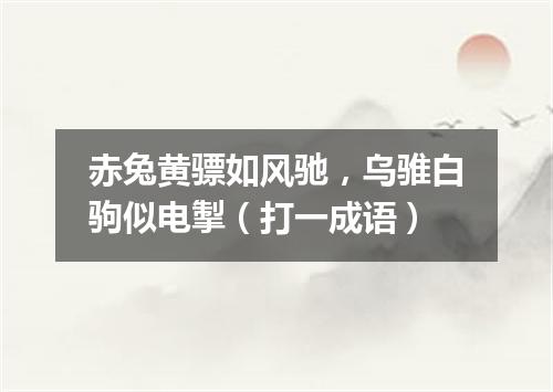 赤兔黄骠如风驰，乌骓白驹似电掣（打一成语）