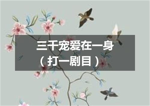 三千宠爱在一身（打一剧目）