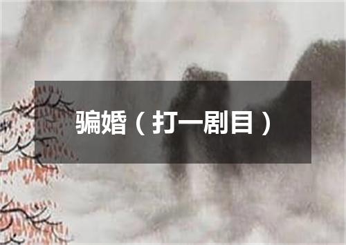 骗婚（打一剧目）