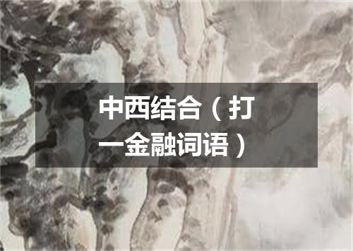 中西结合（打一金融词语）