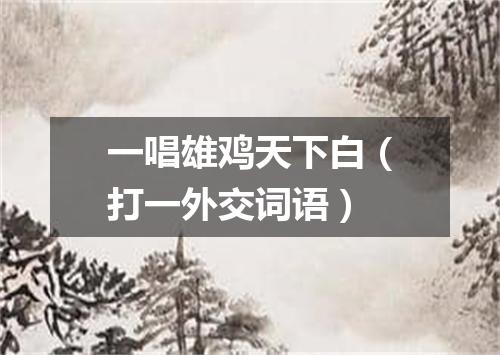 一唱雄鸡天下白（打一外交词语）