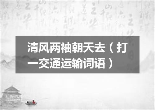 清风两袖朝天去（打一交通运输词语）