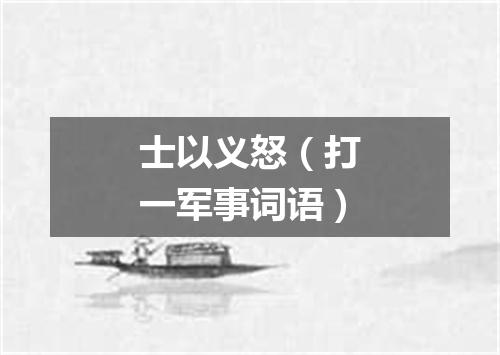 士以义怒（打一军事词语）