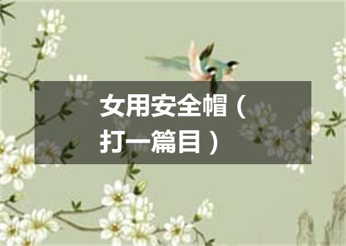 女用安全帽（打一篇目）