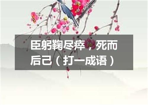 臣躬鞠尽瘁，死而后己（打一成语）