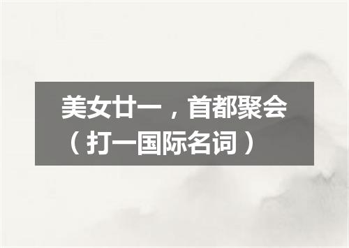 美女廿一，首都聚会（打一国际名词）