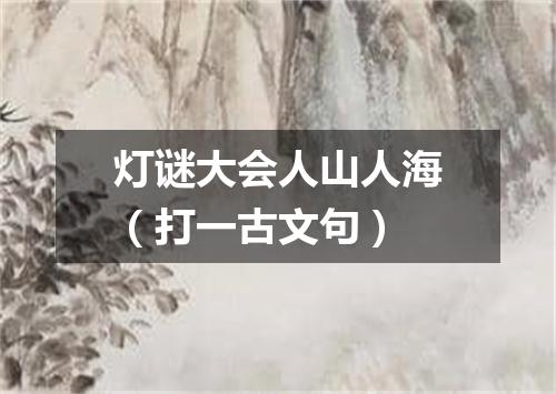 灯谜大会人山人海（打一古文句）
