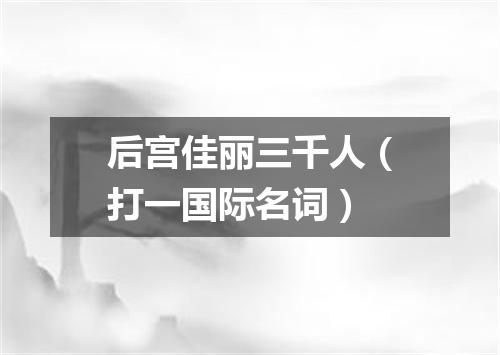 后宫佳丽三千人（打一国际名词）
