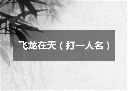 飞龙在天（打一人名）